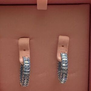 Swarovski Matrix Blue Hoop Earrings